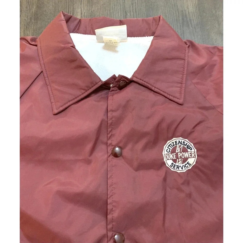Vintage Hartwell Satin Jacket Duke Power Citizenship Service Burgundy Medium USA - Picture 5 of 10